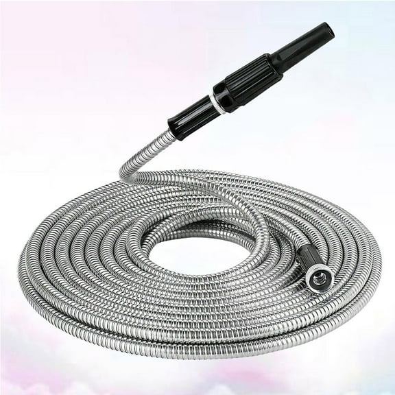 PTOOTP Water Hose Pipe Stainless Steel 1Set Silver
