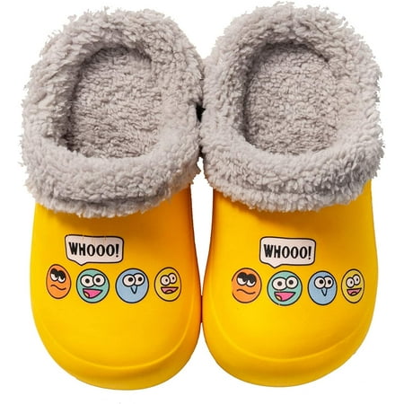 

CERYTHRINA Little Kids Lined Clogs Girls Boys Slide Lightweight Garden Shoes Slip-on Cotton Slippers