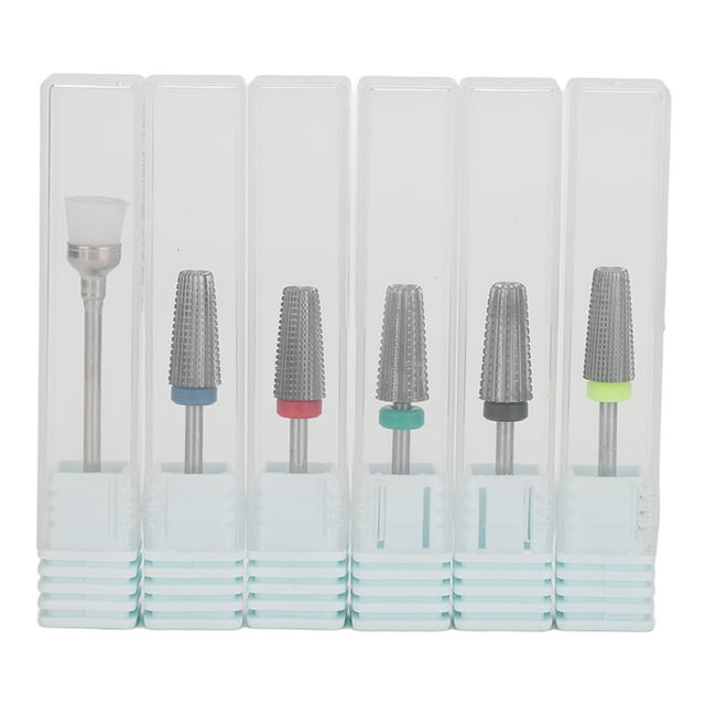 Brocas multifuncionales para uñas de acero de tungsteno 5 en 1, cabezal de pulido para manicura, color original