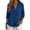 Blue, variant on Button Down Shirts for Women 3/4 Sleeve V Neck Linen Blouses Business Casual Tops Zip Front V Neck Work Shirts Loose Fit Tunic Tops Blue,S