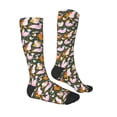 thumbnail image 3 of Fotbe Roosters and Chicks print Women's Men's Novelty Crew Socks Cotton Socks Knee High Socks for Walking,Running,Nurses,Pregnancy, 3 of 9