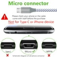 thumbnail image 2 of Micro USB Cable, 3Pack 10FT Android Charger Cable Long Nylon Braided Sync and Fast Charging Cord Compatible with Samsung Galaxy S7 S6 Edge, Android Smartphones, Tablets and More, 2 of 8