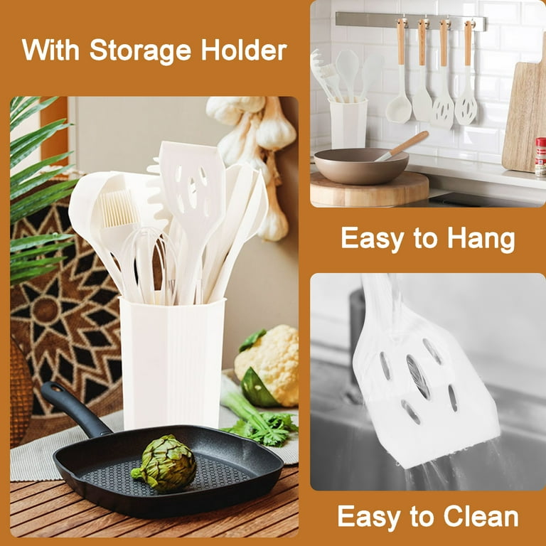 Kitchen, Dishwasher Safe Silicone Cooking Utensils Set Bpa Free Khaki