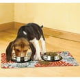 thumbnail image 4 of Drymate Pet Bowl Placemat, Dog & Cat Food Feeding Mat - Absorbent Fabric, Waterproof Backing, Slip-Resistant - Machine Washable/Durable (12” x 20”) (Rejuvenation Orange & Turquoise), 4 of 7