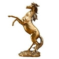 thumbnail image 1 of yuksok Moderne Résine Cheval Statue Artisanat Fengshui Simulation Animal Ornement pour Bureau Or, 1 of 8