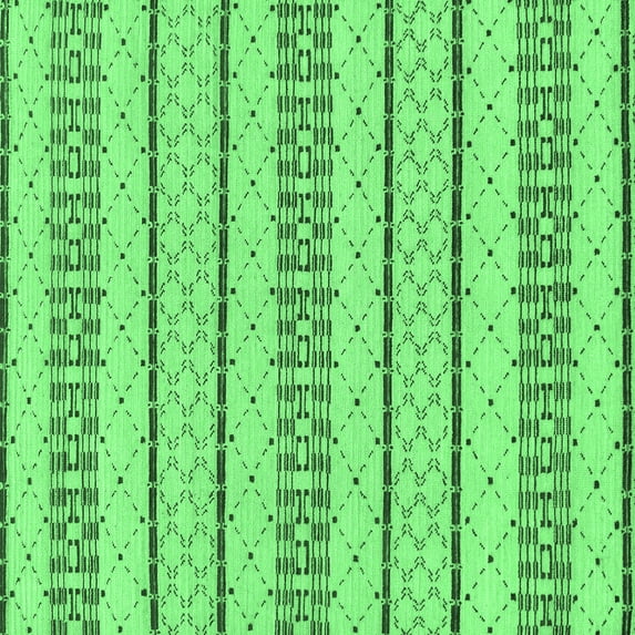 Ahgly Company Indoor Square Solid Emerald Green Modern Area Rugs, 6' Square
