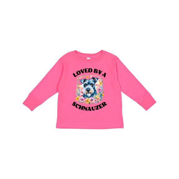 Inktastic Schnauzer Dog Lover Girls Long Sleeve Toddler T-Shirt