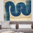 thumbnail image 2 of Designart 'Blue Geometric S Curve' Modern Transitional Print on Natural Pine Wood, 2 of 3