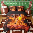 thumbnail image 3 of Erosebridal Fire Football Twin Bedding Sets, Sport Bedding Comforter Set for Men and Boys, Black Reversible 7pcs, 3 of 6