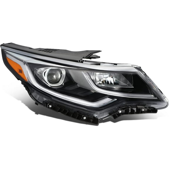 Headlights LED DRL Projector Headlamp Passenger/Right Black for 2019-2020 Optima