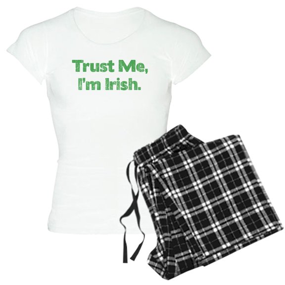 CafePress - Trust Me, I'm Irish (Vintage) Women's Light Pajama - Women's Short Sleeve Print T-Shirt and Pants Light Cotton Pajama Set