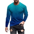 thumbnail image 2 of Blusas y camisas de manga larga con cuello redondo para hombre, blusa informal de manga larga con cuello redondo y estampado, blusa de poliéster para hombre, 2 of 4