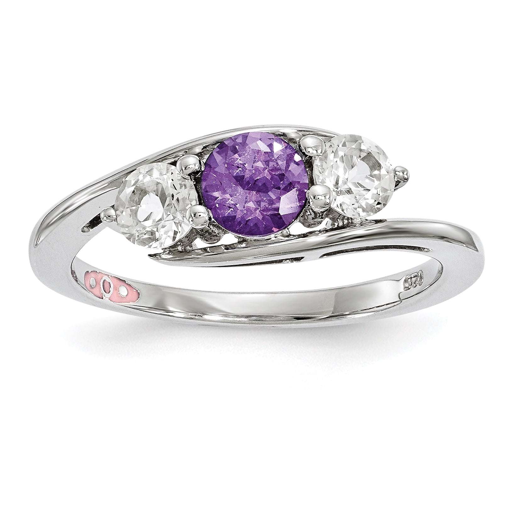 Saris and Things 925 Sterling Silver Womens Cubic Zirconia CZ Lavender Flower Nature Charm Pendant Saris and Things 925 Sterling Silver Womens Cubic Zirconia CZ Lavender Flower Nature Charm Pendant