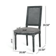 thumbnail image 3 of Noble House Beckstrom French Fabric Dining Chair, Set of 4, Gray, 3 of 12
