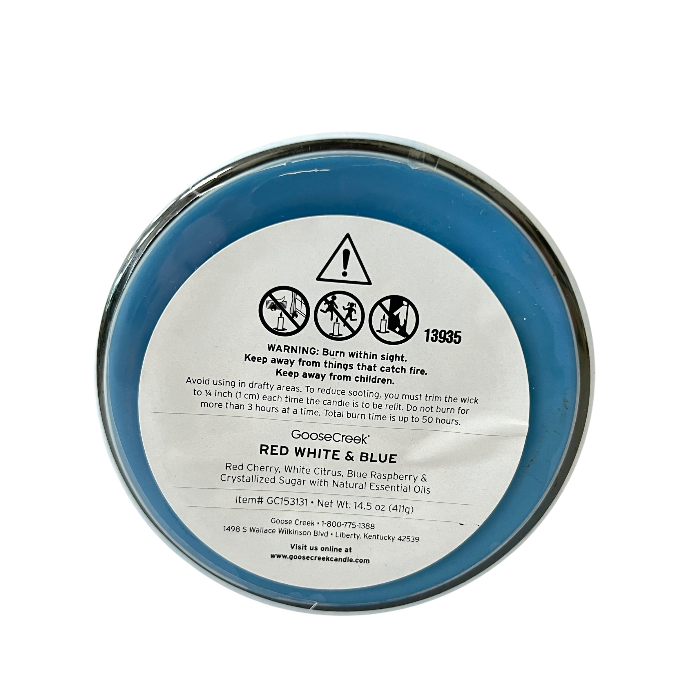 Goose Creek Red, White, & Blue Scented 3 Wick Candle 14.5 oz