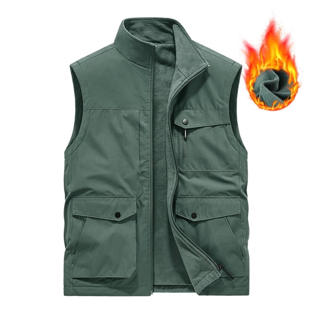 LOVZFMLL Jackets for Men's Work Clothes Jacket Solid Color Stand Collar Multiple Pockets Outdoor Sports Photography Coat