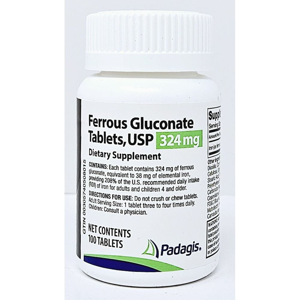 Perrigo Ferrous Gluconate 324mg Tablets, Pack of 3