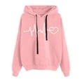 thumbnail image 1 of WEAIXIMIUNG Sweat à Rayures pour Femmes Grande Taille Pull Décontracté Imprimé à Manches Longues avec Capuche, 1 of 3