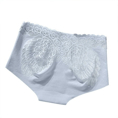 

Qcmgmg Women s Seamless Briefs Soft Breathable Panties High Waisted Cotton Solid Color Underwear Plus Size XXL