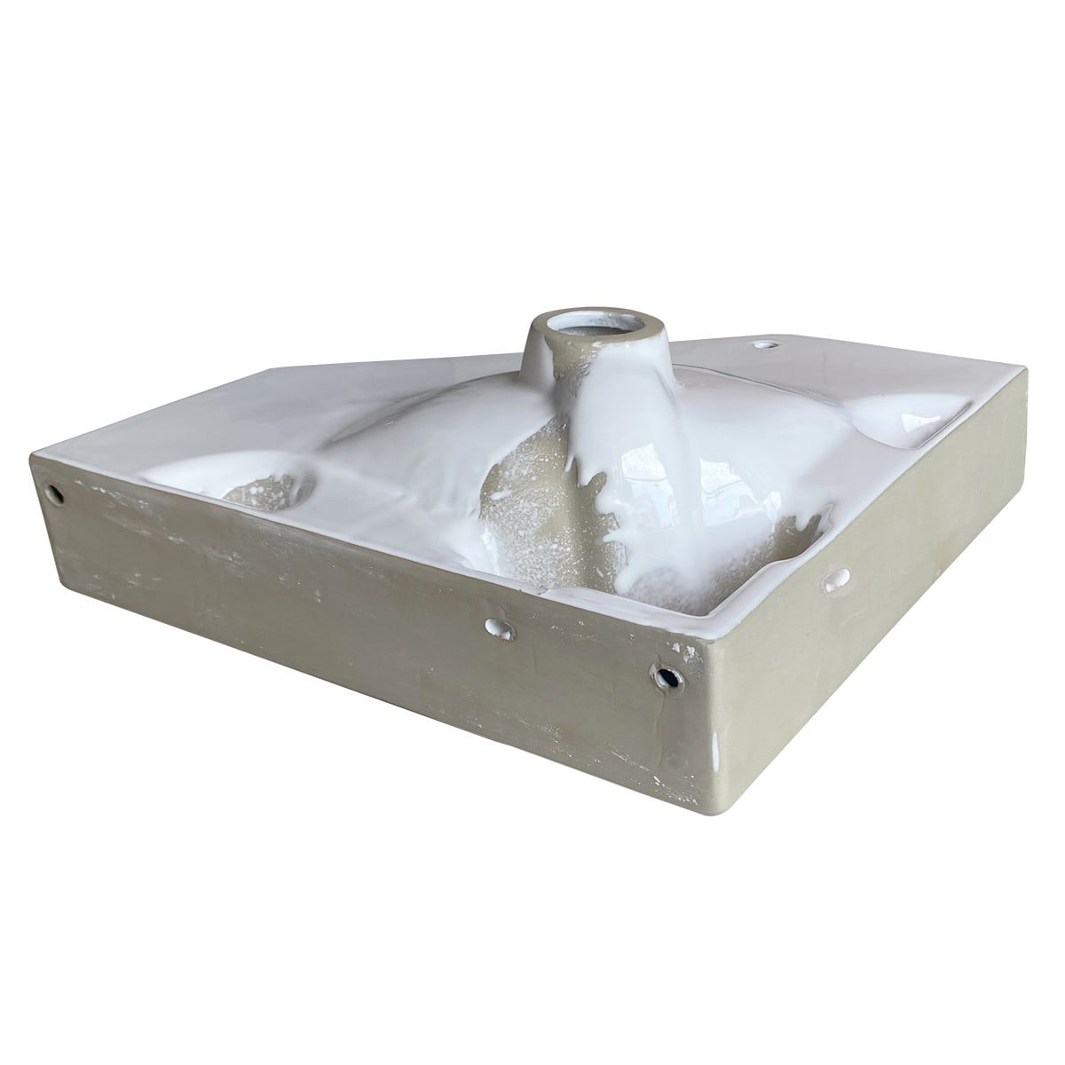 Modern Wall Mount Bathroom Corner Sink Alexander II White Porcelain Sink w/Overflow Renovators Supply