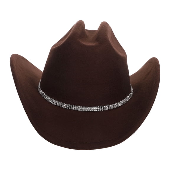 OFFIGAM Brown Felt Hat for Women, Jazz Party Style with Sun , Outdoor Activities, 1 Pack