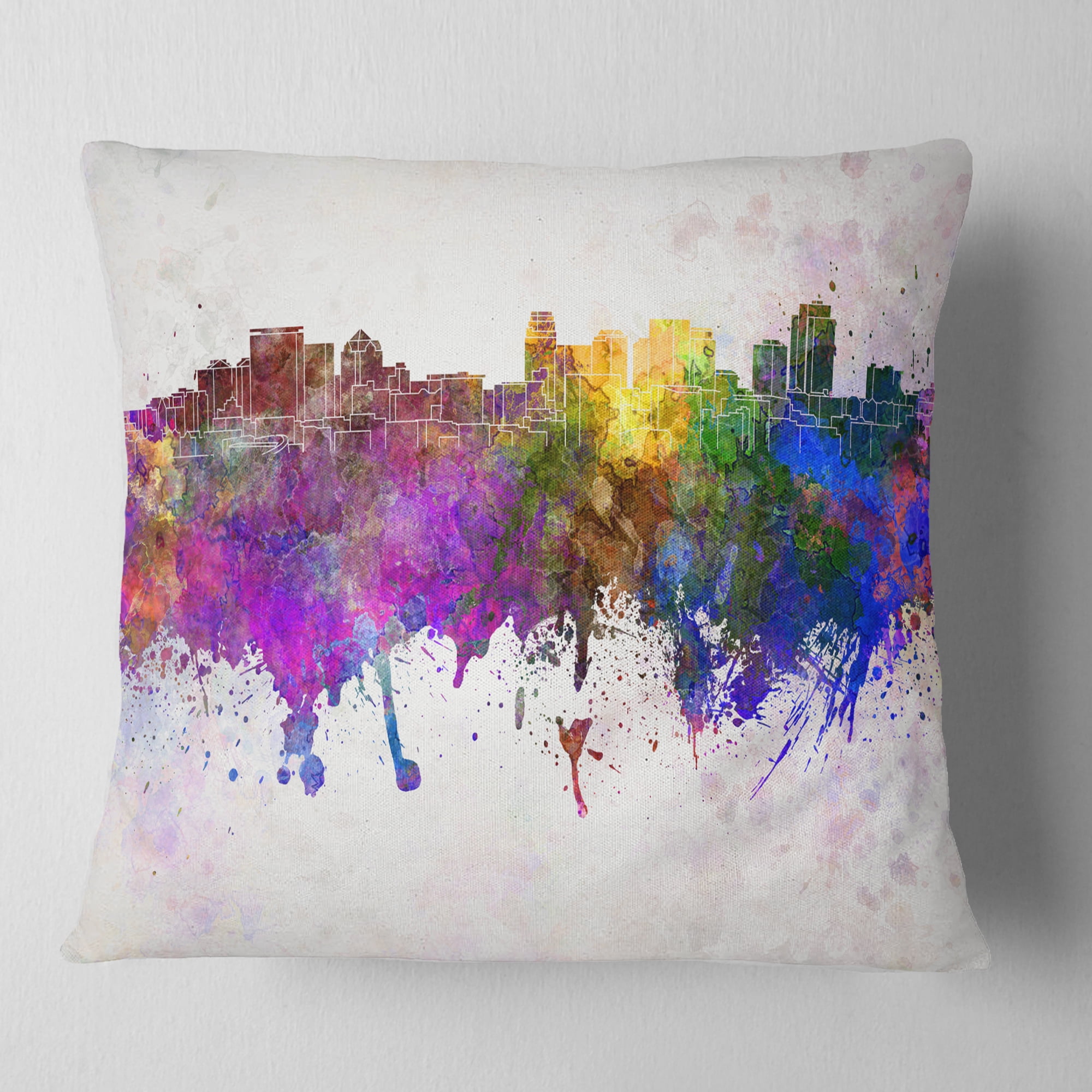 Designart Salt Lake City Skyline - Cityscape Throw Pillow - 18x18