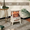 thumbnail image 4 of TURBRO Suburbs TS17Q Infrared Electric Fireplace Stove, 19" Freestanding Stove Heater with 3-Sided View, Realistic Flame, Overheating Protection, CSA Certified, for Small Spaces, Bedroom - 1500W Ivory, 4 of 7