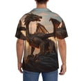 thumbnail image 3 of Susaid Sky Sunset Bronze Dragon Print Men's Polo Shirts Button Down Short Sleeve Casual Summer Beach Vintage Shirts for Men-X-Large, 3 of 5