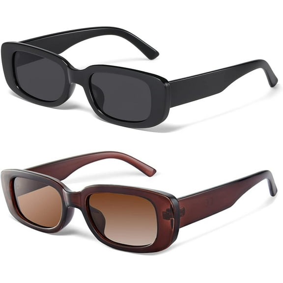 Rectangle Sunglasses for Women Men Trendy Y2k Retro 90s Sun Glasses UV400 Protection Cool Square Frame