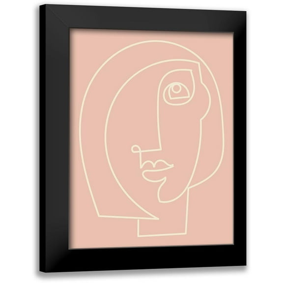 Mosher, Deidre 12x14 Black Modern Framed Museum Art Print Titled - Figure Line Woman on Blush