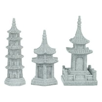 Gymnture Pagoda Statues: Ceramic Figurines for Zen Garden Decor (3pcs)