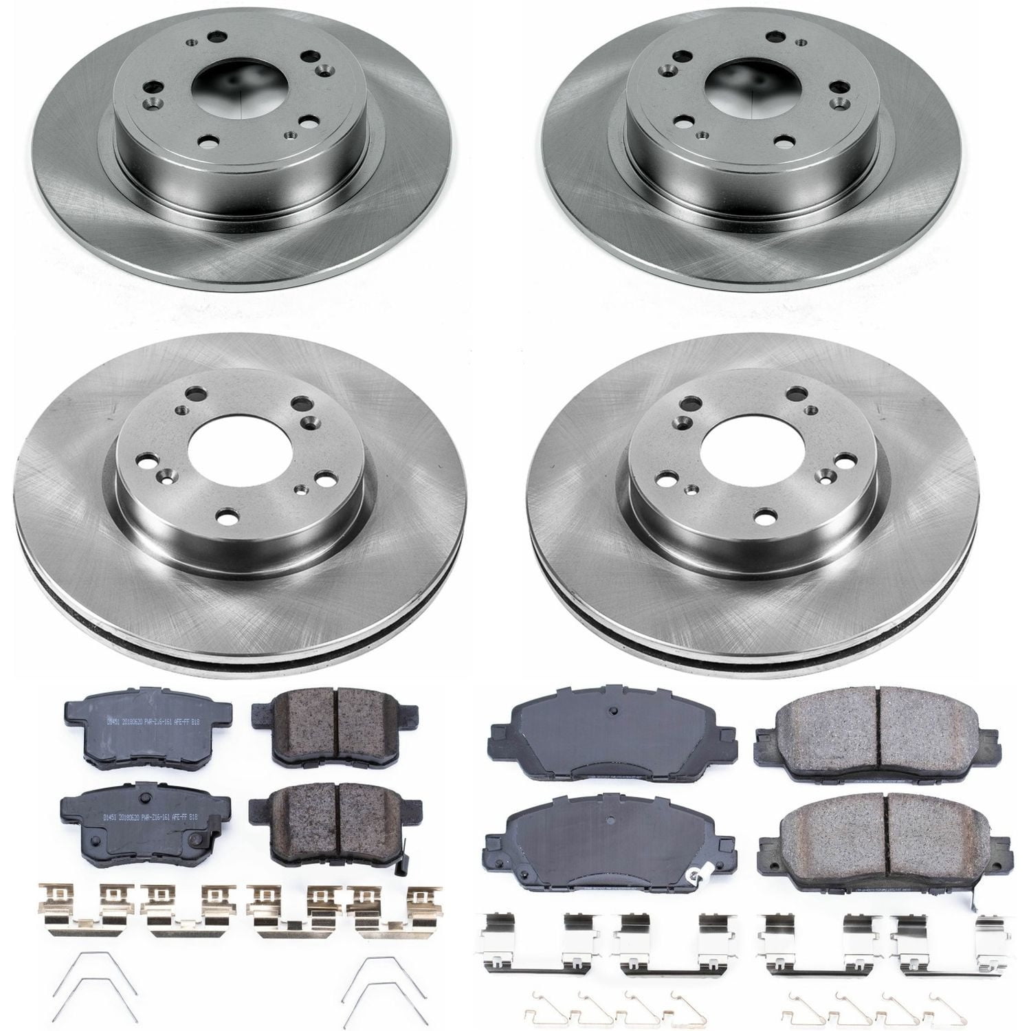 PowerStop Front and Rear Stock Replacement Brake Pad and Rotor Kit Fits: HONDA Select Models KOE7346