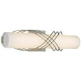 thumbnail image 3 of Beaumont Lane 18" LED Opal Glass Metal Ribbon Bath Bar Light in Pewter, 3 of 5