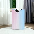thumbnail image 6 of Yayeee Freestanding Laundry Hamper with Handle Collapsible Large Storage Basket for Clothes, Light Blue Stripes, 6 of 7