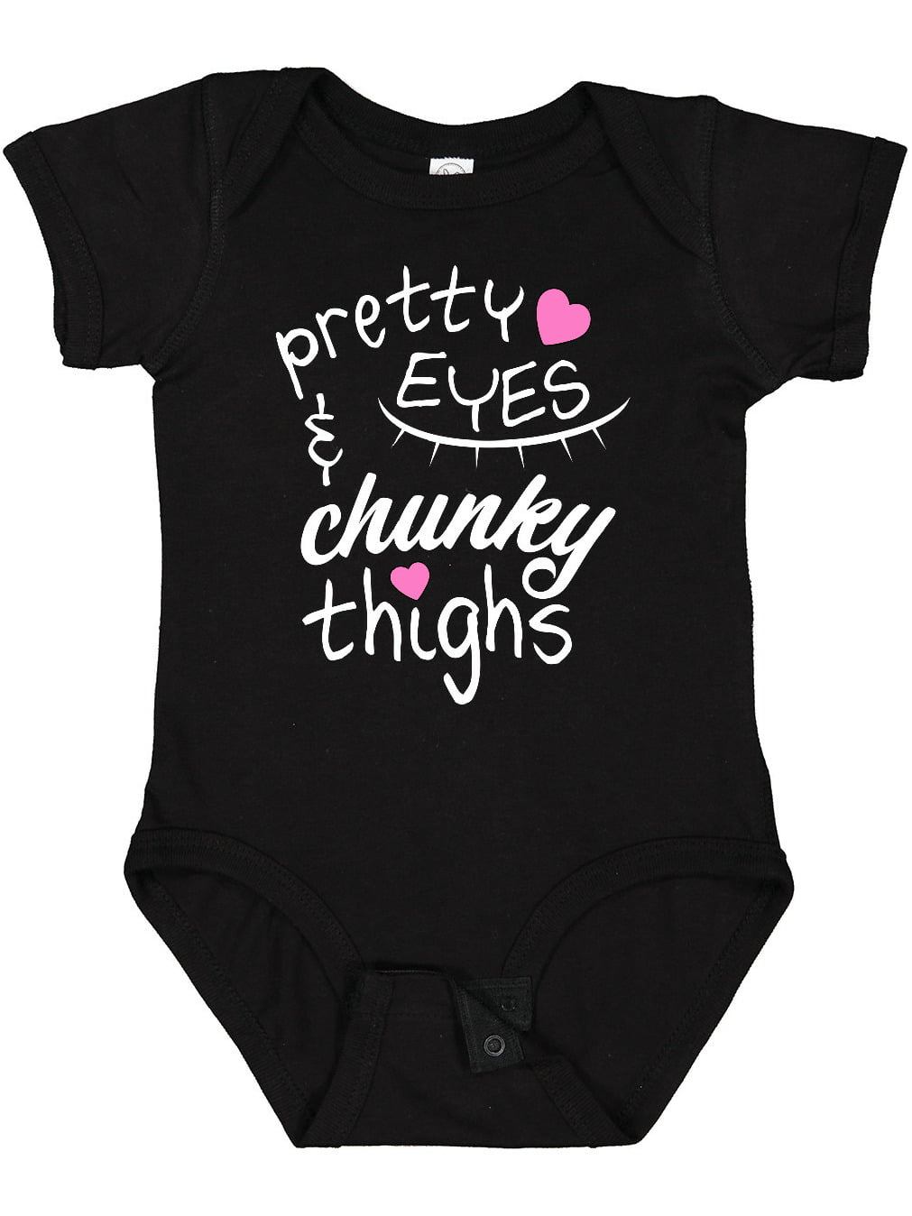 Inktastic Pretty Eyes And Chunky Thighs Pink Hearts Infant Creeper Cute Growing 