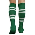thumbnail image 3 of Couver Cotton 4 White Stripes Knee High Softball Baseball Sports Tube Socks, Green/White, Medium, 3 of 7