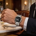 thumbnail image 2 of ACouple Quartz Watches Set - Stainless Strap Matching His & Hers Multifunctional Watches with Date, Alarm & Chronograph - Elegant Couple's Timepieces for Everyday Wear G, 2 of 8