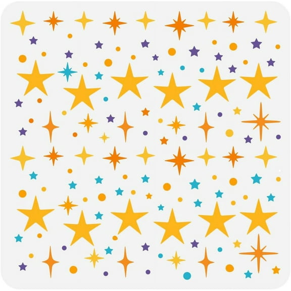 PET Hollow Out Drawing Painting Stencils 30x30cm for DIY Scrapbook Photo Album Star