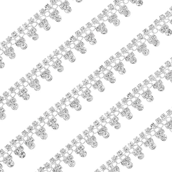 1 Yard Rhinestone Beaded Trim Sparkly Crystal Rhinestone Applique Chain Rhinestone Chain Trim for Sewing Crafts