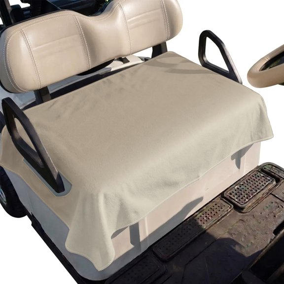 Golf Cart Seat Cover Khaki Ombre Club Car Golf Cart Seat Covers Soft Absorbent Golfcart Towel Blanket Gradient Gradual Color Golf Seat Covers for Cart Decor Fits 2 & 4 Passenger 51"x31"