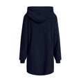 thumbnail image 4 of Women'S Long Sleeve Hooded Cardigan with Zipper Loose Plush Cardigan Jacket Women'S Plush Jacket Navy Blue M, 4 of 8