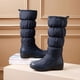 thumbnail image 5 of Botas de terciopelo a la moda para mujer, zapatos informales cálidos de tacón medio, botas de tubo medio Wmkox8yii  sdhk204, 5 of 6
