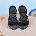 thumbnail image 3 of NIEWTR Girls Two Strap Sandals Easy On Casual Summer Shoes for Toddler Little Kid(Black,11.5), 3 of 5