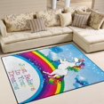 thumbnail image 2 of Coolnut Lightweight Carpet Mats, 5'3" x 4' Area Soft Rugs, Floor Mat Rug Home Decoration for Kids Room Living Room, 63"x 48" Unicorn Rainbow Believe Your Dream, 2 of 6