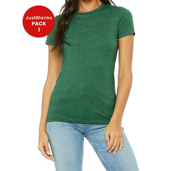 JustBlanks Women The Favorite T Shirt 7.2 oz. lin. yd. 100 Airlume Combed Ringspun Cotton