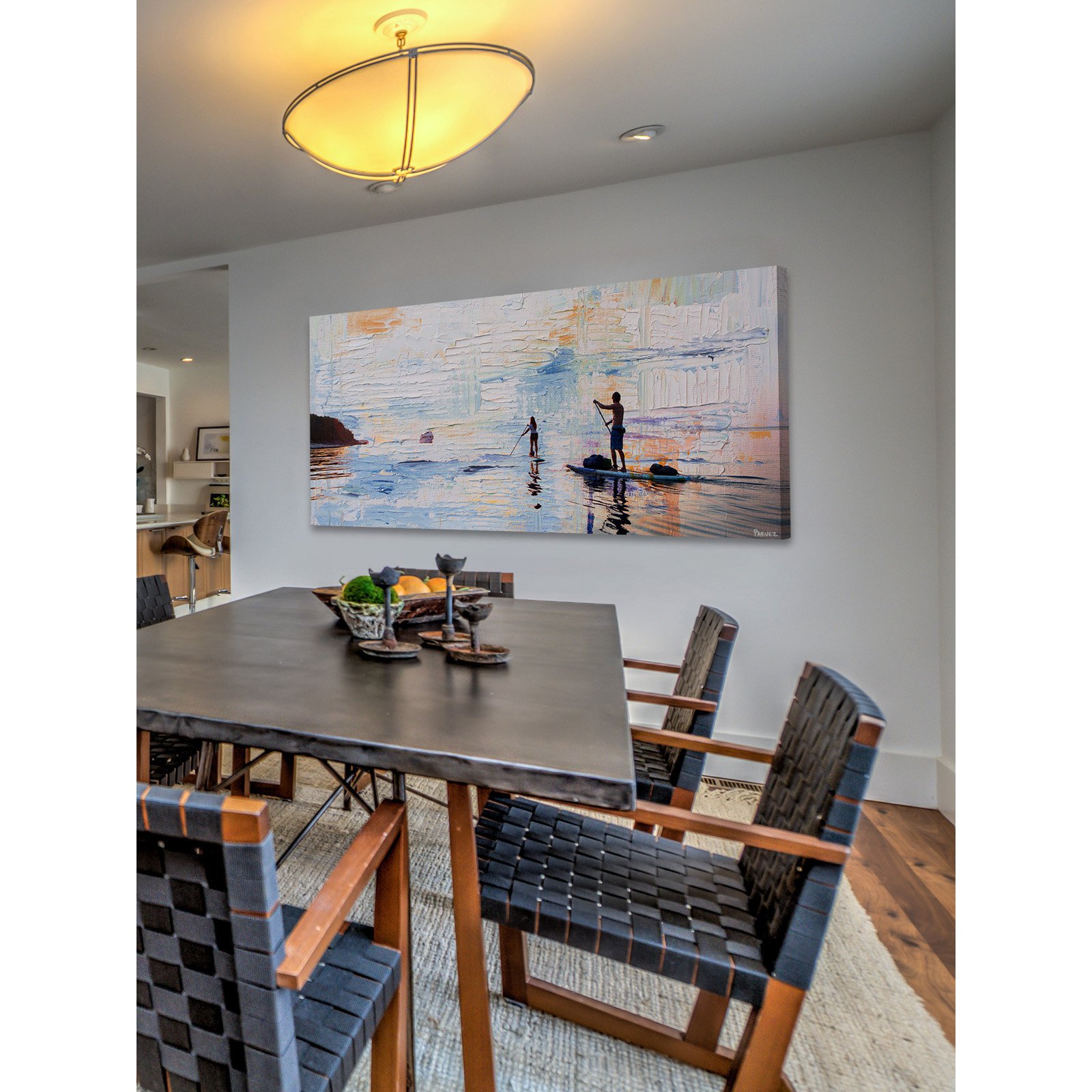 "Dusk Paddling" Painting Print on Wrapped Canvas