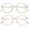 thumbnail image 1 of Gafas de bloqueo de luz azul para hombres y mujeres, cara pequeña, ordenador, bloqueador de luz azul transparente, marco de Metal súper ligero redondo, 1 of 4