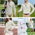 thumbnail image 4 of Xixirimido Green Roses Toile Matching Golf Shirts for Couples Long Sleeve Matching Couple Golf Shirts 1/4 Zip Quick Dry Stretch Athletic Tops Sportswear for Men Women 2XL, 4 of 7