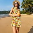 thumbnail image 3 of Disketp Bees Honeycomb Jars Of Honey Flowers para Vestido sin Mangas para Mujeres, Vestidos de Verano para Mujeres, Casual y Holgado para la Playa, 3 of 7