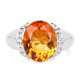 thumbnail image 3 of 3.94 Carat Genuine Madeira Citrine & White Topaz .925 Sterling Silver Ring QJ Model, 3 of 3